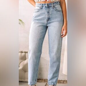 Hidden Women's Light Wash High Rise Denim Straight Leg Jeans Size 22